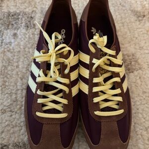 Adidas Maroon and Beige Sneakers
